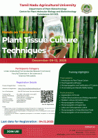 Hands on Training in "Plant Tissue Culture Techniques" 2025
